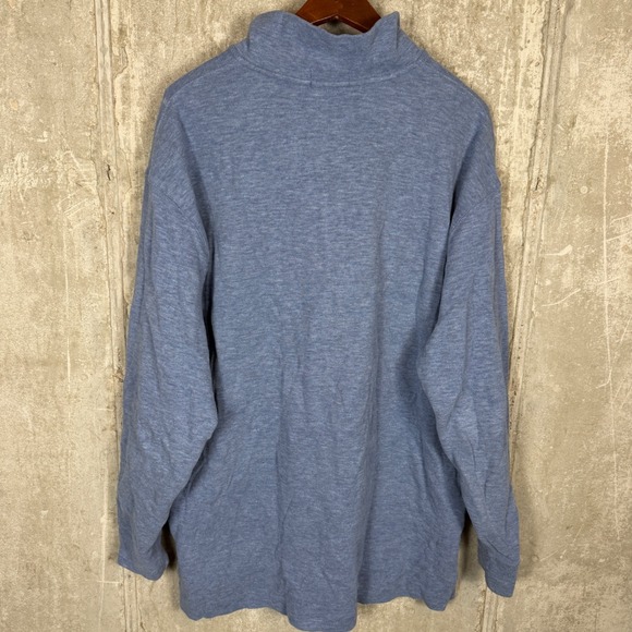 Polo Ralph Lauren Mens 1XB Big & Tall Quarter Zip Pullover Blue Heather Sweater - Picture 3 of 4